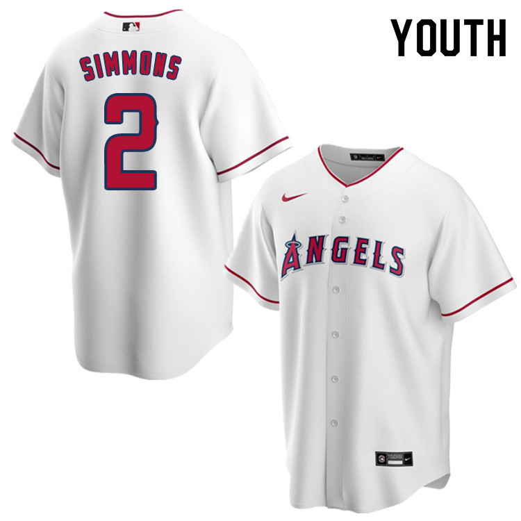 Nike Youth #2 Andrelton Simmons Los Angeles Angels Baseball Jerseys Sale-White